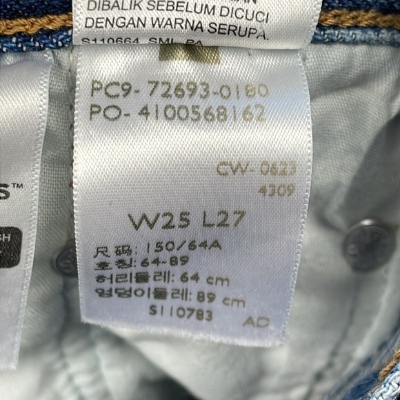 Levis Ribcage Straight Ankle Jeans Feeling Seen Medium Wash Distressed Busted 25 - Picture 13 of 15